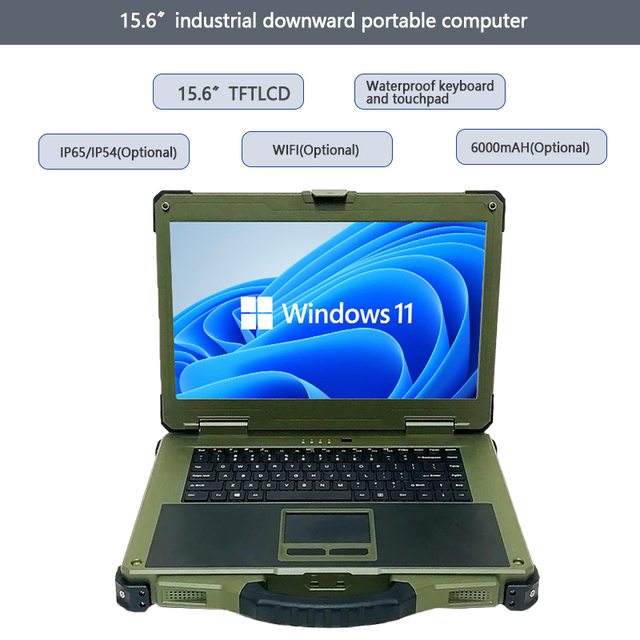 15.6" TFT LED MXM Notebook Independent Graphics Card Built-in 14.8V OUT Battery Upward Portable Industrial Computer