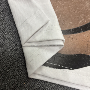 T-shirt Grafica Personalizzata di Alta Qualità in 100% Cotone, <span class=keywords><strong>Maglietta</strong></span> <span class=keywords><strong>Bianca</strong></span> <span class=keywords><strong>da</strong></span> Uomo con Stampa DTG, Pesante e Oversize - Product Image 5