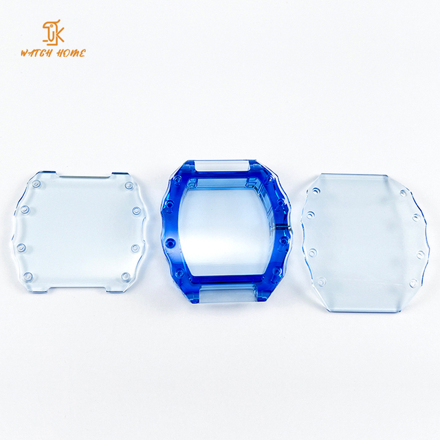 OEM ODM Factory Custom Blue Transparent Tonneau Watch Case K9 Crystal Sapphire Glass for Luxury Automatic Mechanical Watches