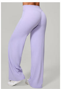 Pilates מכנסי יוגה ישרים כל-התאמה רופפים הרגל ריצה ספורט מכנסיים - Product Image 6