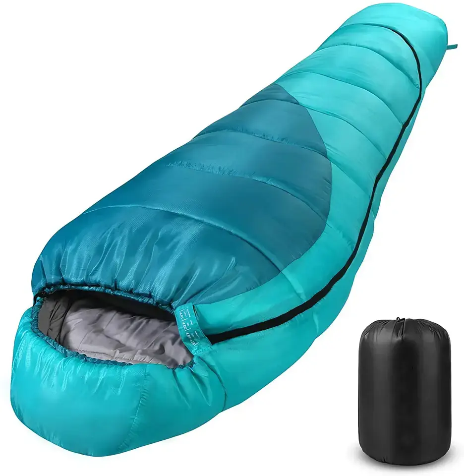 حقيبة نوم محمولة مقاومة للماء للتخييم في الهواء الطلق وحقيبة نوم قابلة للنفخ
