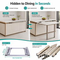 Glissière de table pliante en aluminium peu encombrante, glissière de tiroir dissimulée pour armoire de rangement