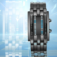 Montre numérique binaire à double cadran en alliage et acrylique, best-seller du commerce transfrontalier, pour hommes, femmes, étudiants et couples