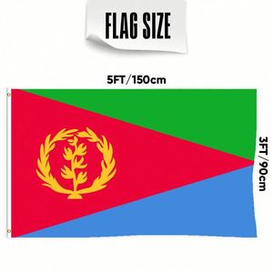 3x5Ft Eritrea <b>Flag</b> Polyester With Two Brass Grommets Single Layer Hanging Outdoor and Indoor Decor - Product Image 2