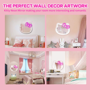 Miroir néon anime, miroir lumineux néon en acrylique pour la décoration de chambre, miroir créatif LED néon pour la maison - Product Image 5