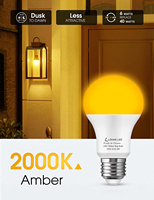 LOHAS Ampoule de veilleuse 2000K 6W A19 E26 E27 Bug Dusk To Dawn Sensor Sleep-Aid Led Light Bug Bulb pour le côté du lit
