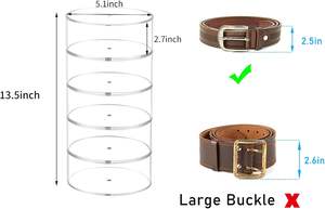 กล่องเก็บของอะคริลิกใส7ช่องลิ้นชักสำหรับตู้เสื้อผ้าบ้านฝากันฝุ่นฝาครอบแบบแขวนเข็มขัดสำหรับผู้ชายผู้หญิง - Product Image 3