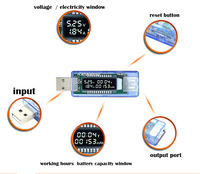 Detector de voltaje de corriente USB, probador de capacidad de carga de voltios, medidor de capacidad, Detector de potencia móvil, prueba de batería