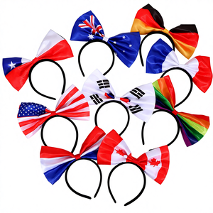 Custom Logo Headbands for US <strong>Canada</strong> Mexico Fans Cheerleading Bow Flags for 2026 Football Games - Product Image 1