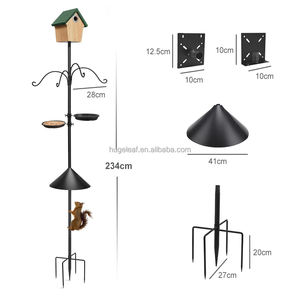 Kit de montage de poteau de maison pour oiseaux sauvages <span class=keywords><strong>Station</strong></span> d'alimentation d'oiseaux extérieure robuste avec déflecteur anti-écureuil - Product Image 2