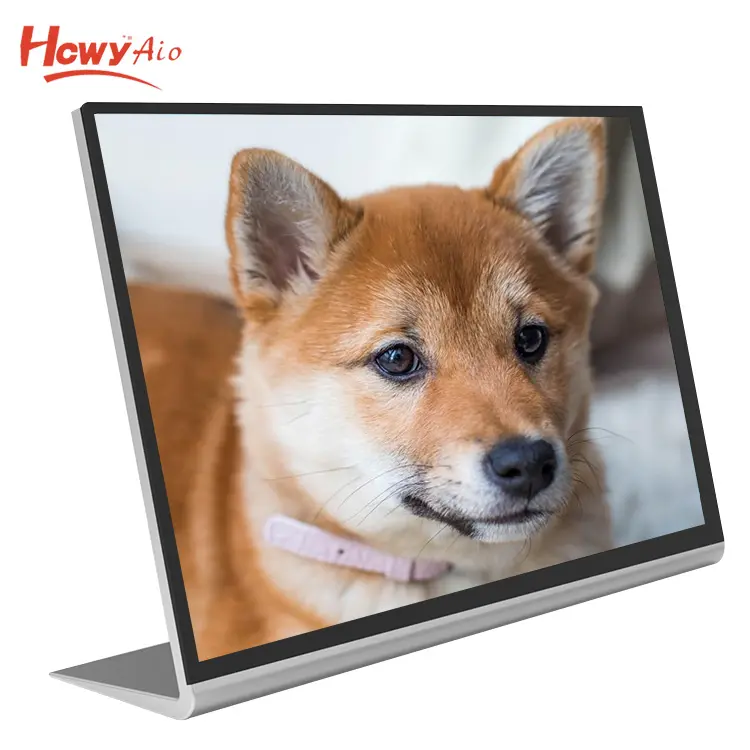 Aluminum Frame13.3inch AIO Indoor LCD Video Display Desktop TV IPS Screens Digital Signage Advertising Player