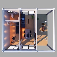 Conteneur de stockage préfixe confortable, maisons photovoltaïques, camping, modulaire, Installation rapide, paquet plat, conteneur de 20 pieds