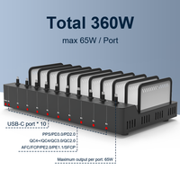 Armoire de charge pour ordinateur portable haute puissance 360W avec station USB 10 ports pour réunions de bureau
