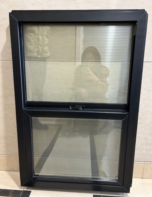Soundproof China Manufacturer Hotian UPVC Sash Black Single Hung Windows for Houses