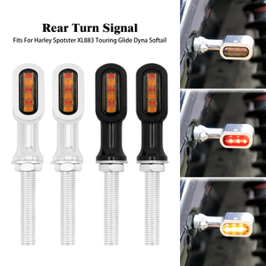 Mini Intermitente LED de Motocicleta con Marca E y Luz de Freno Trasera Roja para <span class=keywords><strong>Harley</strong></span> Sportster XL Dyna Softail Fat Boy Touring FLHT - Product Image 1