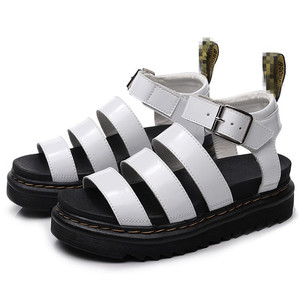 Sandales d'été pour femmes en cuir véritable, style romain à boucle, à bout ouvert, respirantes, à semelle épaisse, pour la marche - Product Image 5
