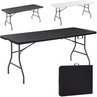 Table pliante d'extérieur en plastique blanc, 180 cm (1,8 m, 72 pouces), pour 10 personnes, idéale pour la location, les événements et les mariages – Vente en gros à prix abordable