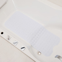 Tapis de douche pour baignoire 40*16 pouces antidérapant extra lavable en machine tapis de baignoire long galet grand avec ventouses tapis de salle de bain