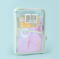 Sac fourre-tout à bandoulière avec fermeture éclair en maille doublure en toile Style vintage personnalisé en gros Transparent Document bureau organisateur de fichiers