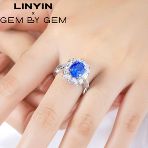 Custom Sapphire Wedding Band Fine Jewelry <b>Sets</b> 925 <b>Sterling</b> <b>Silver</b> Gold Plated Engagement Women's <b>Rings</b> - Product Image 6