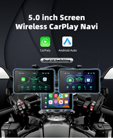 Écran de navigation pour moto de 5 pouces avec CarPlay sans fil, Android Auto, GPS portable sans fil pour moto