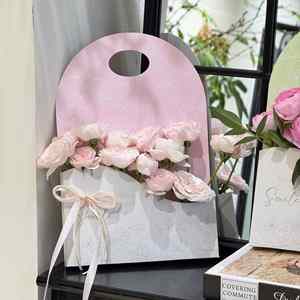 Flower Arrangement <b>Boxes</b> Florist Supplies Flower Paper Tote Box With Handle <b>Floral</b> Wrapping for Sports Event Gifts - Product Image 4