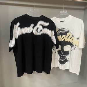 Topkwaliteit op maat gemaakte <span class=keywords><strong>LOGO</strong></span> heren korte tops bedrukking parel grafische korte mouw High Street Mixed Emotion T-shirts voor heren - Product Image 2