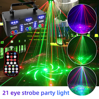 Projecteur de scène à 21 lentilles DMX pour DJ, lumières de fête activées par le son, laser DJ pour discothèque, bar, éclairage de fête de Noël