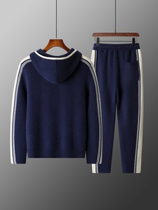 Novo Conjunto de Calças e Cardigan Coreano de Inverno para Homens, 100% Lã, Com Capuz, Estilo Solto e Colorido - Product Image 4