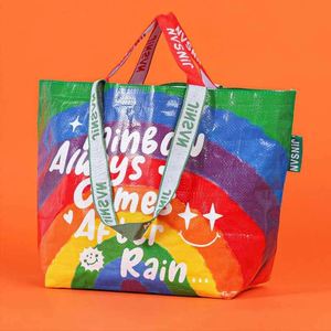 Hand Woven Bag Custom Laminated <b>Plastic</b> Advertising Large Capacity Gift Bag Clothing Shopping Woven <b>Tote</b> Bag in Stock - Product Image 2