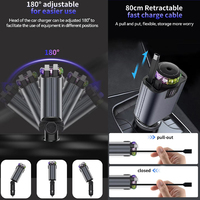 Chargeur de téléphone portable 120W 5 en 1, diffuseur d'aromathérapie, purificateur d'air avec lumière étoilée, parfum, chargeur rapide rétractable pour téléphone portable