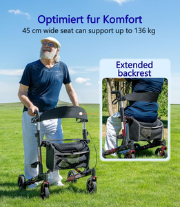 Andador con Asiento Plegable Ligero de Aluminio Mateside, 7.8 kg, Diseño Delgado, Todoterreno, Ayuda de Movilidad Médica para Personas Mayores - Product Image 2