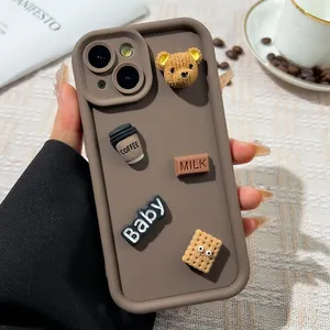 Hàn Quốc dễ thương phim hoạt hình 3D cà phê Gấu trường hợp điện thoại cho <span class=keywords><strong>Iphone</strong></span> <span class=keywords><strong>11</strong></span> trường hợp <span class=keywords><strong>iPhone</strong></span> 13 12 14 16 15 <span class=keywords><strong>Pro</strong></span> <span class=keywords><strong>Max</strong></span> XR XS 7 8 cộng với SE 2020 mềm Bìa - Product Image 3