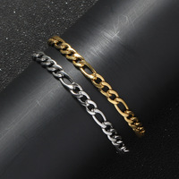 Bracelet à maillons Figaro pour homme, bijoux en acier inoxydable plaqué or et argent, 5mm, de haute qualité, nouveauté