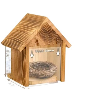 Nichoir en bois avec fenêtre transparente, à suspendre en extérieur, pour oiseaux - Product Image 5