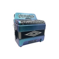 Accordéon diatonique JB3412C, 34 boutons, 12 basses, 3 registres, corps vert caméléon, grille noire argentée, boutons argentés, 3412C Acordeon