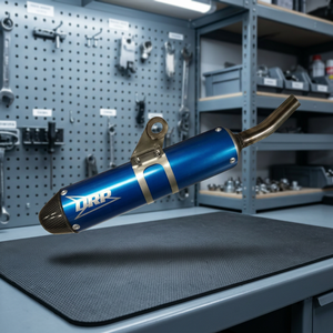 Silenziatore blu DRP con cappuccio in carbonio per sistemi di motore di Tuning Sherco 125 SE-R 18-25 - Product Image 2