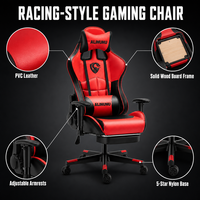 Chaise de jeu ergonomique ALINUNU avec logo personnalisé et repose-pieds pour les joueurs d'e-sport, chaise de jeu en cuir PVC pour studio