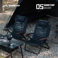 Chaise pliante d'extérieur portable, chaise inclinable de camping, réglable sur 6 positions, en alliage d'aluminium, extra large, mobilier d'extérieur