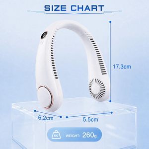 พัดลมคล้องคอแบบพับได้ 5 ระดับความเร็ว ไม่มีใบพัด แบตเตอรี่ 1800mAh ชาร์จผ่าน Type-C ปรับหมุนได้ 360 องศา ใช้ในบ้าน รถยนต์ หรือพกพา ขายส่งจำนวนมาก - Product Image 6