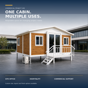 Casa pequeña moderna prefabricada, casa contenedor modular de 20 pies, cabina de oficina impermeable, expandible, diseño de solución total. - Product Image 1