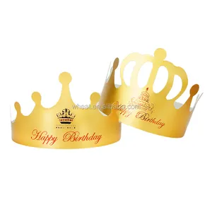कस्टम लोगो जन्मदिन मुबारक क्राउन राजकुमार राजकुमारी टोपी जन्मदिन की पार्टी सजावट