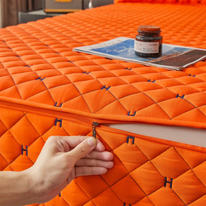 Drap-housse de luxe brodé H en tissu brossé doux, avec élastique sur tout le contour, protection intégrale du <span class=keywords><strong>matelas</strong></span>, housse de lit - Product Image 6