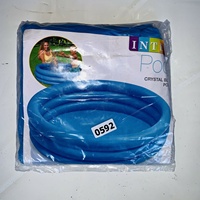 Intex 58446 Größe 168 cm x 38 cm Outdoor Wasserspaß Kristallblauer Dreiring Aufblasbarer Planschpool für Babys