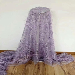 Venta al por mayor verde de la estrella de encaje de <span class=keywords><strong>tul</strong></span> de encaje suizo de cordón de poliéster bordado <span class=keywords><strong>tela</strong></span> de encaje guipur - Product Image 6