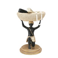 Panier tressé créatif africain pour homme noir, ornements de rangement, artisanat d'art pour la maison, le salon, l'entrée, usage résidentiel, mariages, décoration