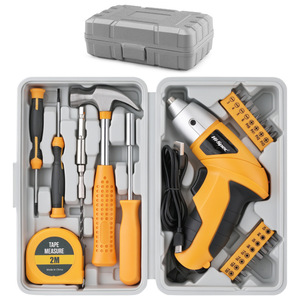 Juego de destornilladores inalámbricos de alta calidad, cinta métrica de 2 m, martillo de garra, kit de herramientas para reparación y renovación del hogar - Product Image 2