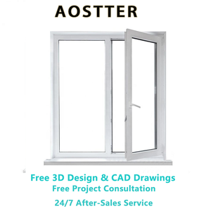 Fenêtre à battant AOSTTER en <span class=keywords><strong>PVC</strong></span>-U avec triple <span class=keywords><strong>vitrage</strong></span> insonorisant 45 dB, profil multicouche hermétique pour une vie silencieuse - Product Image 3