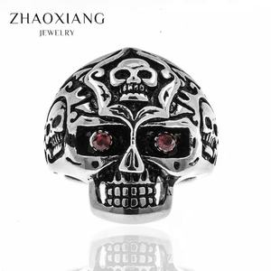 Bagues Hip Hop Crâne et Squelette pour Hommes, Bijoux Authentiques en Acier Inoxydable, Vente en Gros - Product Image 5