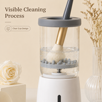 Nettoyeur de pinceaux de maquillage portable, nettoyeur de pinceaux électrique, machine de nettoyage en silicone pour pinceaux de maquillage, nettoyeur d'éponges de beauté